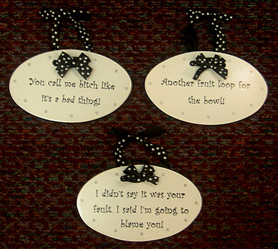 black and white signs