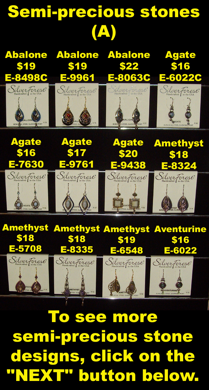 Silver Forest jewelry containing semi-precious stones