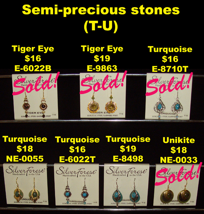 Silver Forest jewelry containing semi-precious stones