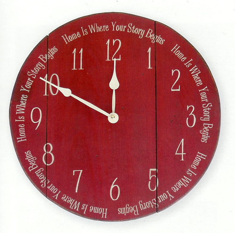 small clock in Rustic Red